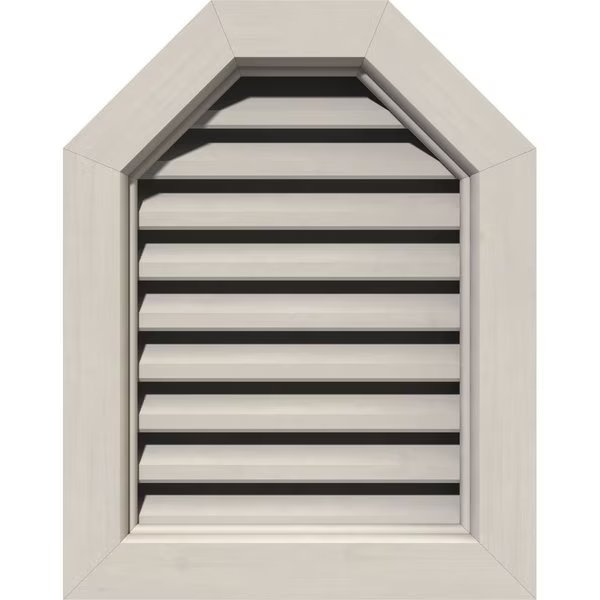 Octagonal Top Gable Vent Western Red Cedar Gable Vent w/Brick Mould Face Frame, 12